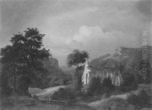 Mittelgebirgslandschaft Mit Kirchenruine
