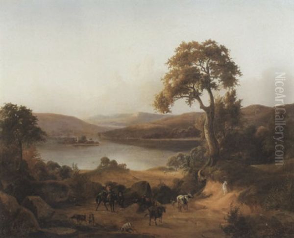Seelandschaft Mit Figuren- Und Tierstaffage - view 1