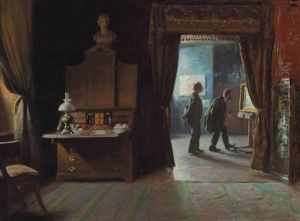 The Critic In The Artist's Studio by Hans Michael Therkildsen