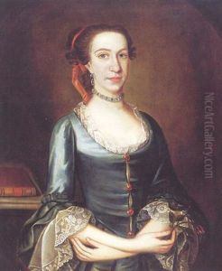 Colonial Woman Holding A Rose (portrait Of Miss Jacobs, Charleston, South Carolina)