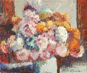 Chrysanthemen In Weisser Vase by Max Robert Theynet