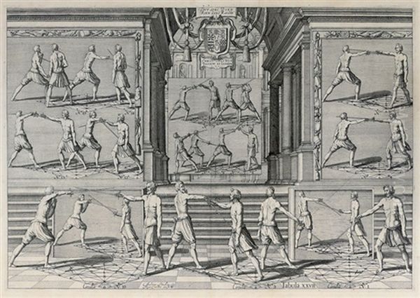 Eleven Plates Depicting The Art Of Fencing (from Academie De L'espee De Girard Thibault) - view 1