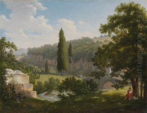 Personnages Dans Un Paysage De Ruines Antiques