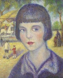 Retrato De Nina, Fondo Con Calesita