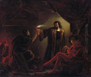 Faust Und Mephisto In Der Hexenkuche by Carl Thiel