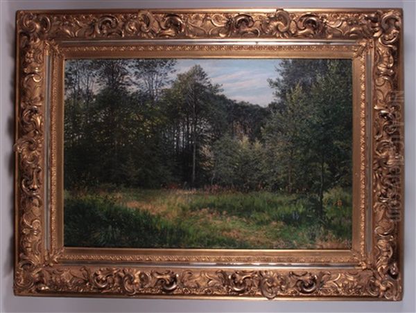 Waldlichtung Mit Zwei Kuhen Und Bauerin - view 1