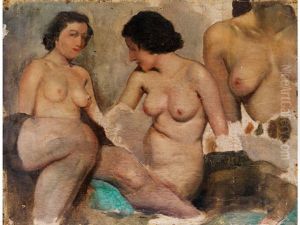 Drei Frauenakten (study) by Ivan Thiele