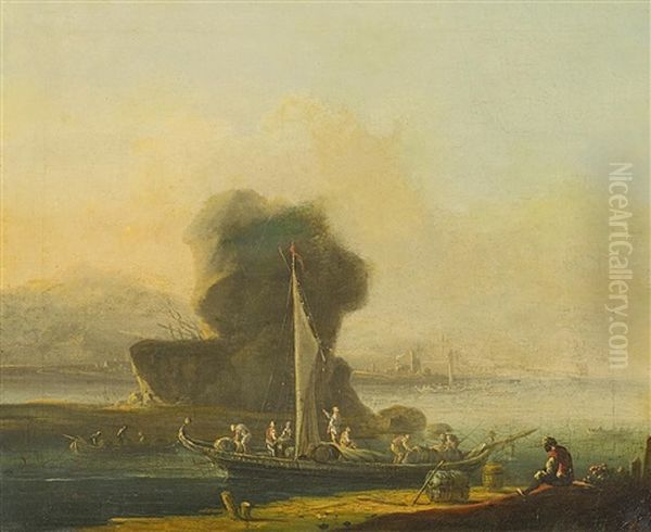 Flusslandschaft Mit Hafen - view 1