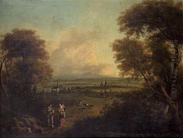 Panoramic Landscape With Ramblers - view 1