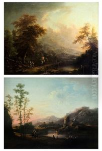 Flusslandscahft Mit Figuren Und Gebauden
Landschaft Mit Ritter, Fischer Und Reisenden