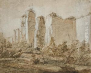 Ruines Romaines Dans Un Paysage by Bartholomeus Breenbergh