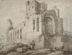 Paysage Anime Aux Ruines Antiques by Bartholomeus Breenbergh