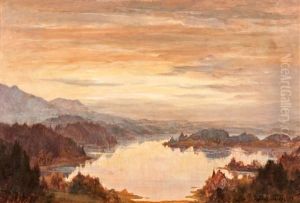 Evening Atmosphere Over A Mountain Lake