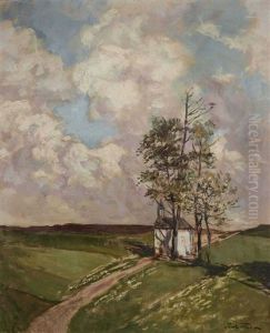 Hugellandschaft Mit Kleiner Kapelle
