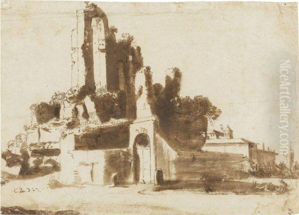 The Ruins Of The Nymphaeum In Rome - view 1