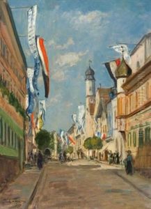 Strase In Murnau, Beflaggt