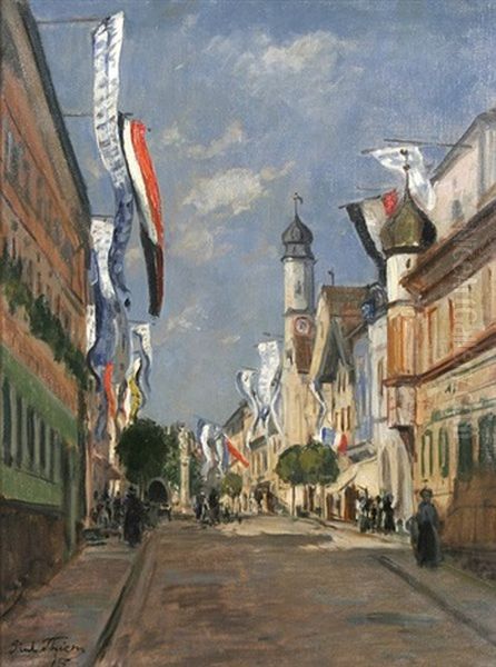 Strase In Murnau Unter Beflaggung - view 1