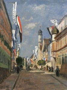 Strase In Murnau Unter Beflaggung