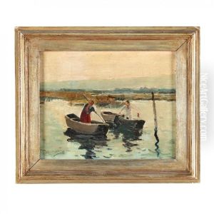 Marsh Scene With Boatmen