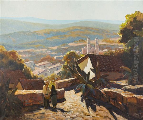 Taxco, Mexico, Figures On A Path In A Neighborhood - view 1