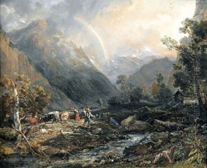Hirtenpaar Im Lauterbrunnental by Louis Desire Thienon