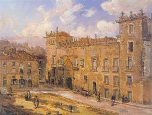 Vista Del Palacio Velasco, En Burgos by Louis Desire Thienon