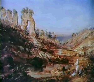 Vues Orientalistes, Paysages Animes A Tanger by Louis Desire Thienon