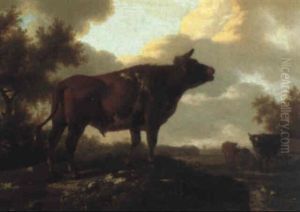 Cows In A Meadow by Barend Hendrik Thier