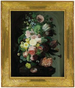 Blumenstilleben Mit Rosen, Mohnblumen, Lilien, Pfingstrosen Und Anderen Bluten