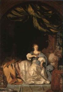 Jeune Femme Assise Sur Son Lit