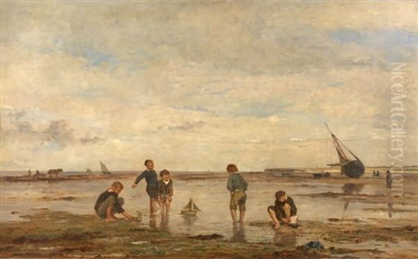 Enfants Jouant En Bord De Mer - view 1