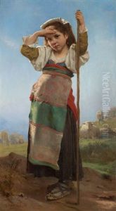 Young Shepherdess by Charles Victor Thirion