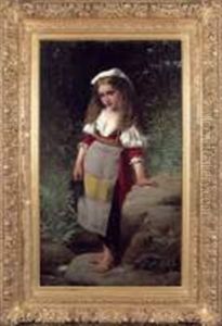 Petite Fille Au Bord D'une Riviere