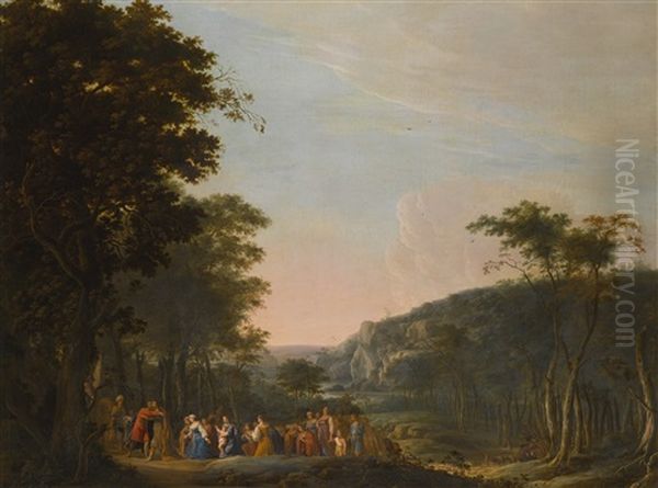 The Reconciliation Of Jacob And Esau, In An Extensive Italianate Landscape - view 1