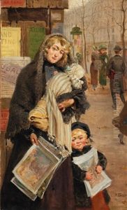 Street Scene With Woman Selling Illustrations by Antoine Auguste Thivet