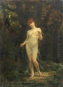 Nymph In A Forest by Antoine Auguste Thivet