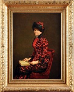 Portrait De Jeanne Rozerot, Compagne D'emile Zola, Tenant Un Exemplaire Du Roman Therese Raquin by Antoine Auguste Thivet