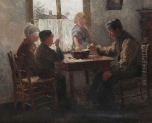 Interieur Avec Famille De Paysans