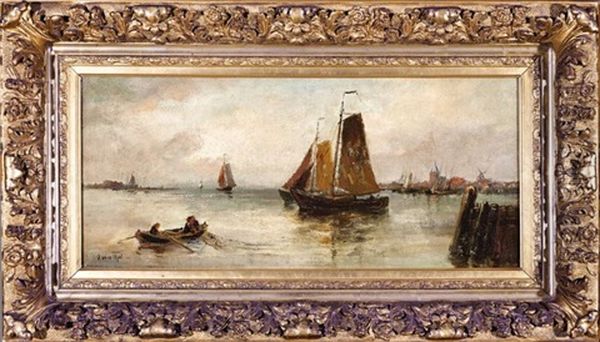 Fishermen And Boats In A Dutch Harbor - view 1