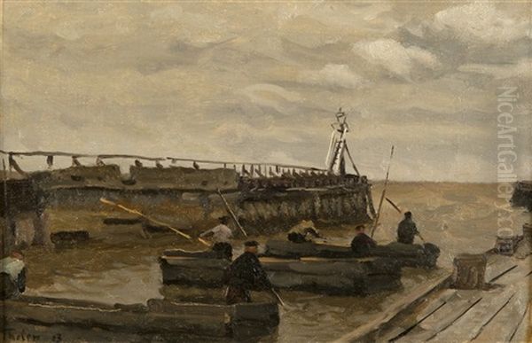 Vissers Bij Een Havenhoofd Aan De Zuiderzee - view 1
