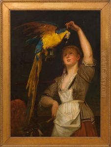 Woman With A Parrot by James Crawford Thom