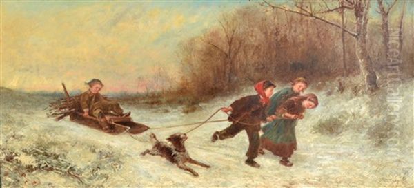 Children Gathering Winter Fuel - view 1
