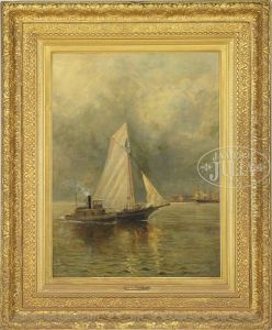 Escorting The Schooner To Dock by James Crawford Thom