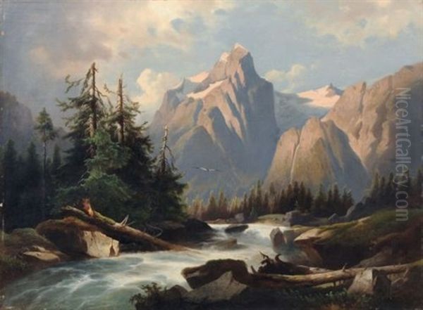 Gebirgsbach Am Wetterhorn Bei Meiringen Im Berner Oberland - view 1