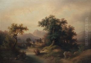 The Oak In Front Of The Mountain Village