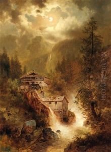 Approaching Storm In The High Mountains by Josef Thoma the Younger