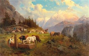 On The Mountain Pasture by Josef Thoma the Younger