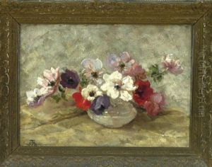 Anemonen In Einer Glasvase by Cella (Bonicella) Thoma