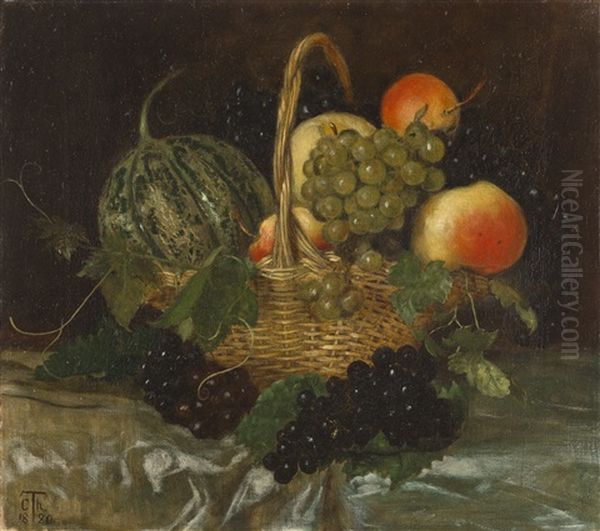 Stillleben Mit Melone, Trauben Und Apfeln - view 1
