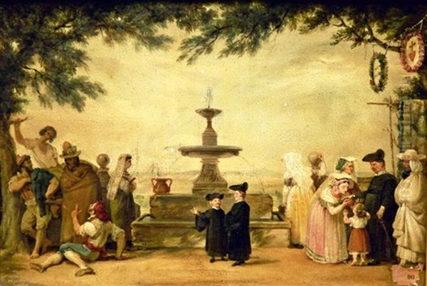 Napolitains Devant Une Fontaine - view 1